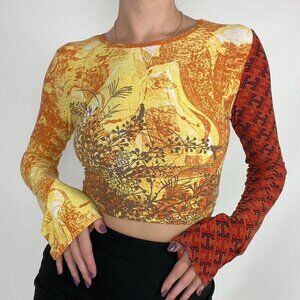 Women's Orange and Yellow Shirt